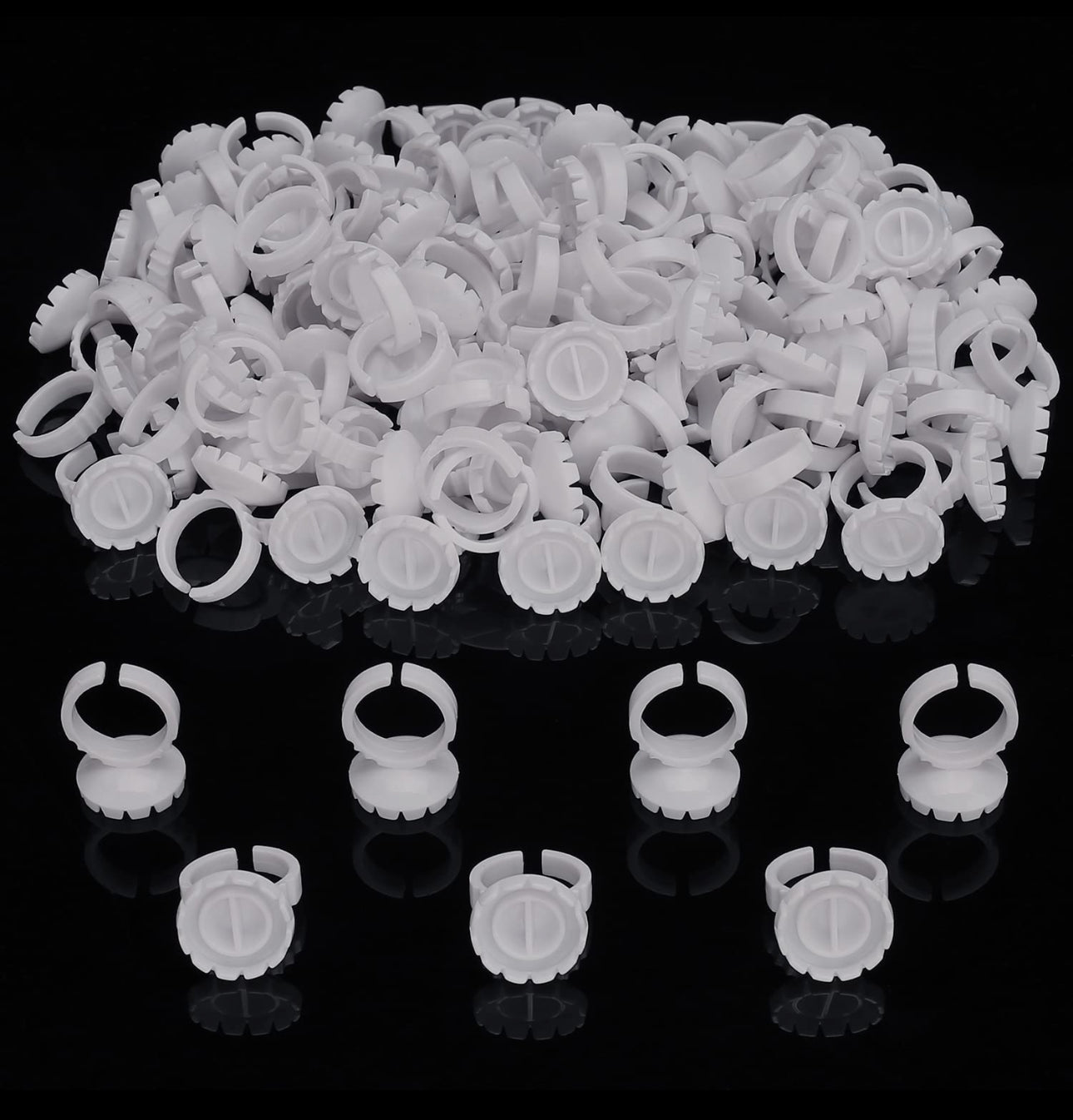 100PK White Split Glue Rings