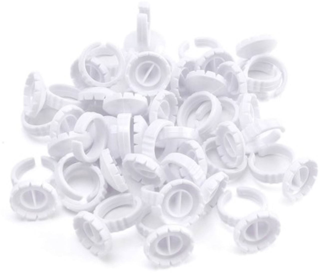 100PK White Split Glue Rings