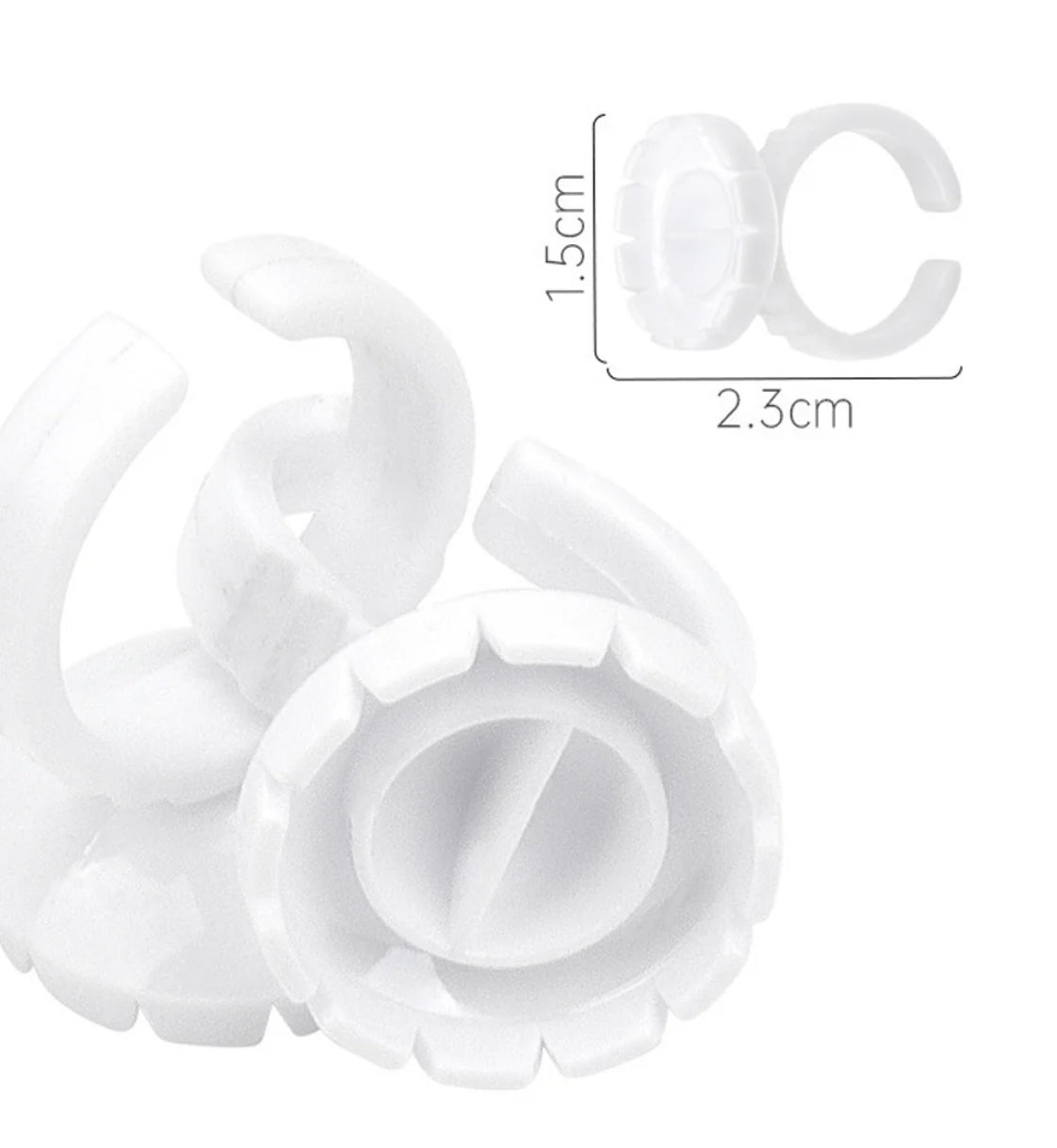 100PK White Split Glue Rings